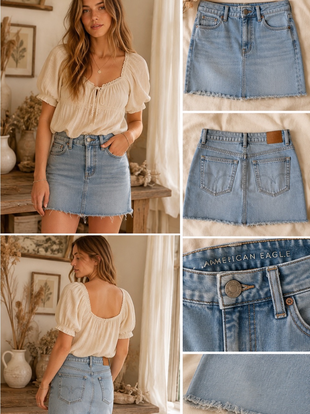 American Eagle Outfitters Light Blue Denim Mini Skirt